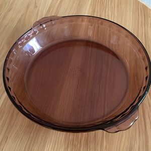 Fluted Pyrex cranberry Glass Pie Dish
Number 220